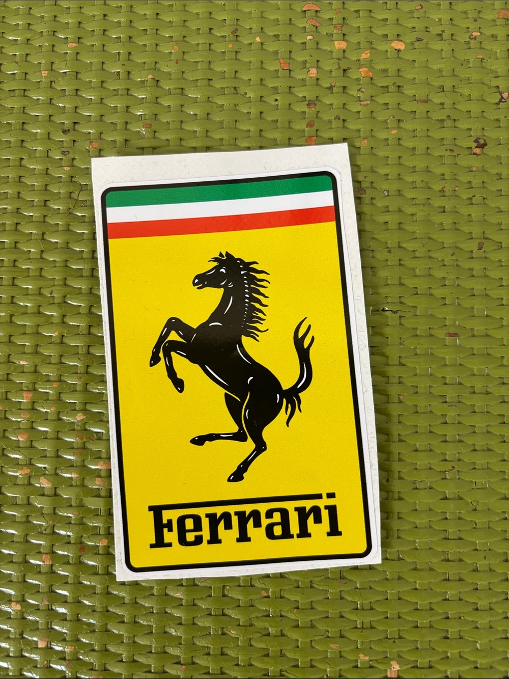 Ferrari Yellow Shield Sticker with Black Prancing Horse